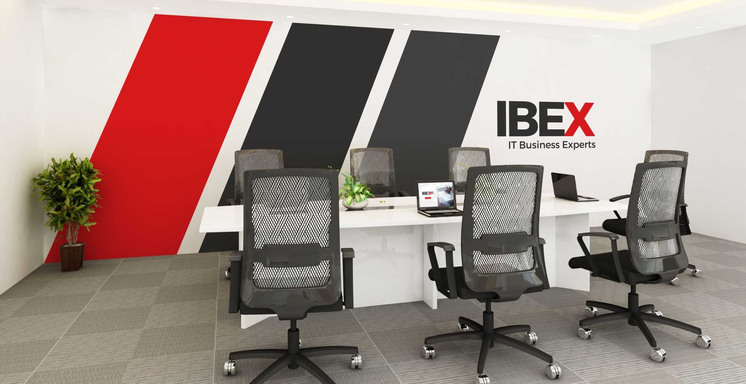 Modern office space at IBEX IT Business Experts, featured in their AI Training for Business Efficiency success story
