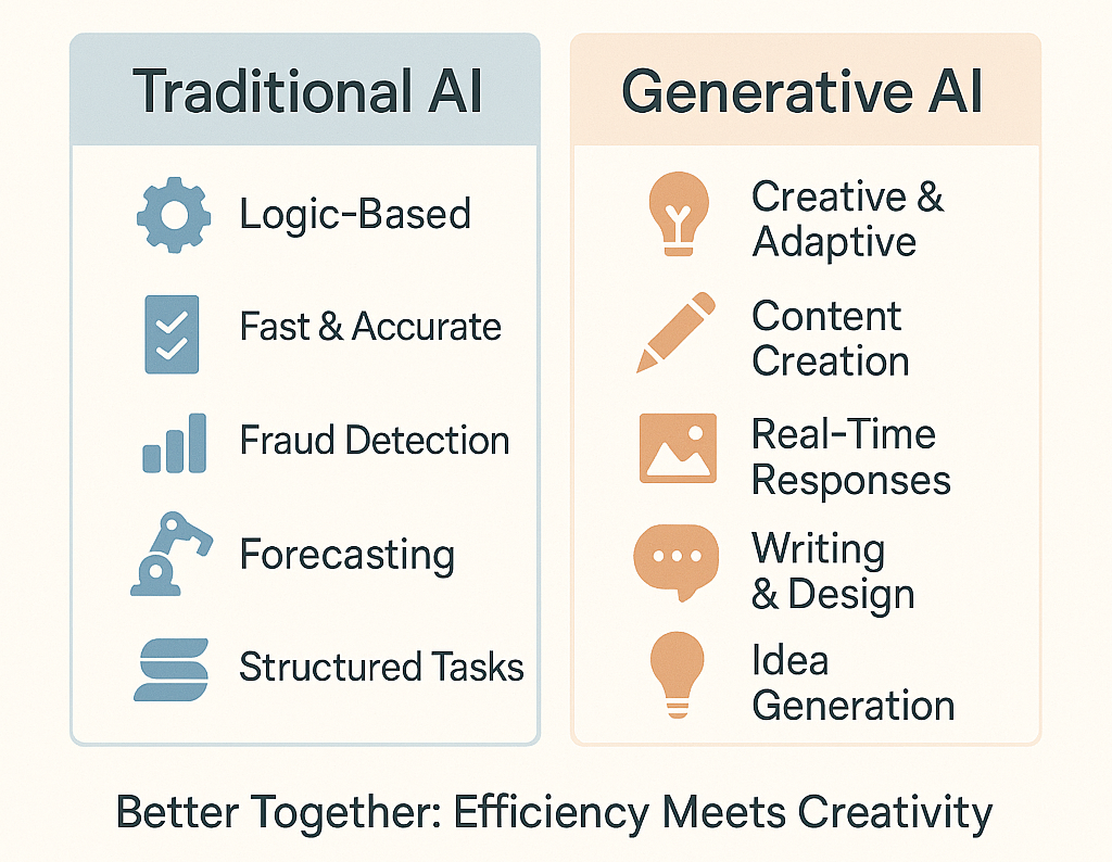 generative and traditional AI 